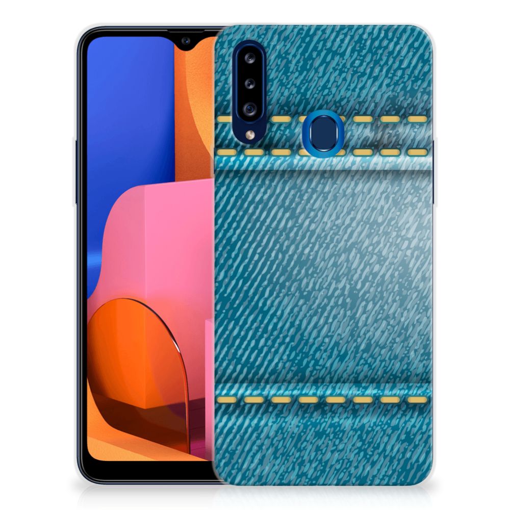 Samsung Galaxy A20s Silicone Back Cover Jeans