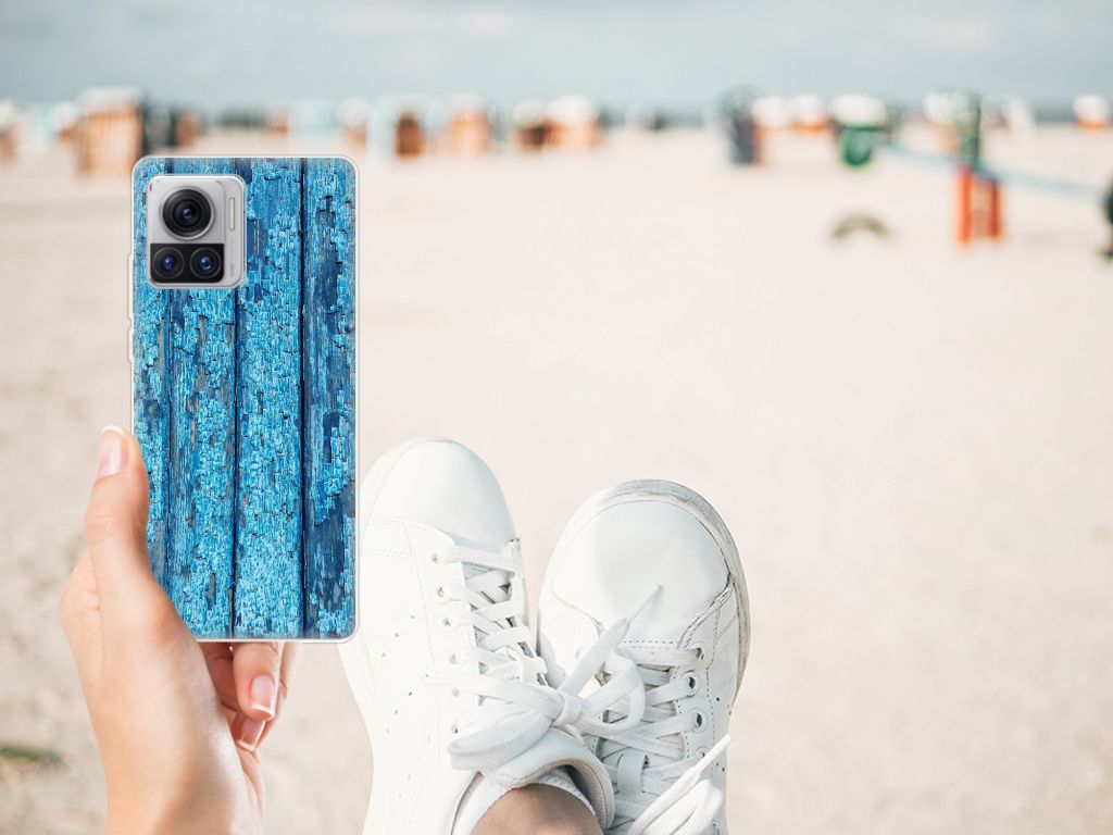 Motorola Moto X30 Pro Bumper Hoesje Wood Blue B2C Telecom