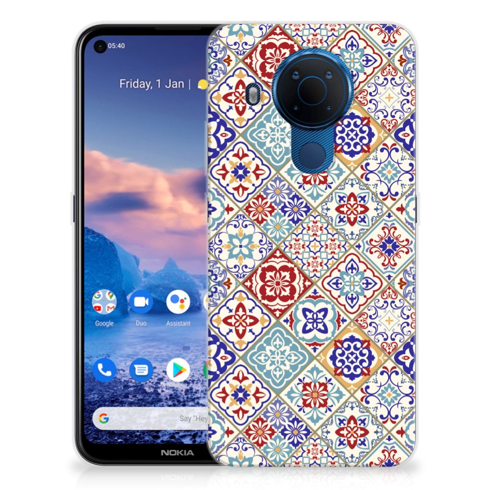 Nokia 5.4 TPU Siliconen Hoesje Tiles Color
