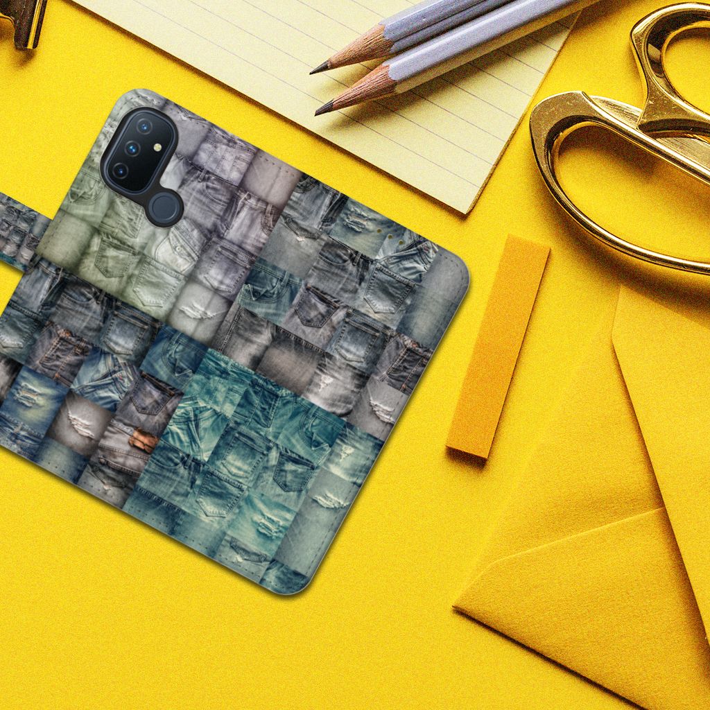 Wallet Case met Pasjes OnePlus Nord N100 Spijkerbroeken