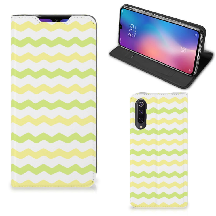 Xiaomi Mi 9 Hoesje met Magneet Waves Yellow