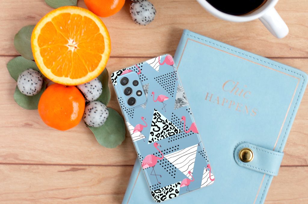 Samsung Galaxy A72 TPU Hoesje Flamingo Triangle B2C Telecom