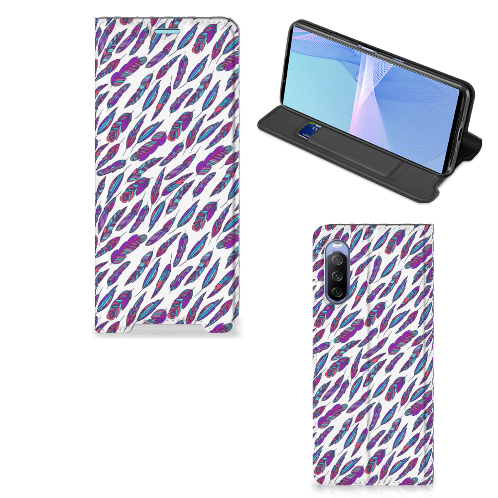 Sony Xperia 10 III Hoesje met Magneet Feathers Color - B2C Telecom