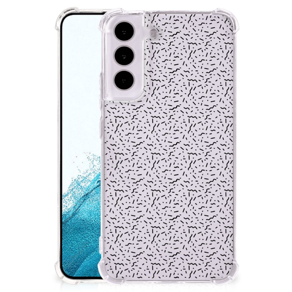 Samsung Galaxy S22 Doorzichtige Silicone Hoesje Stripes Dots B2C Telecom