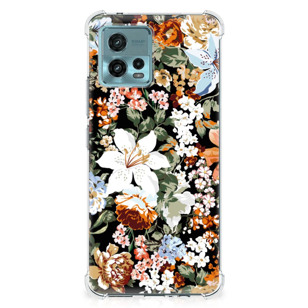 Case voor otorola Moto G72 Dark Flowers