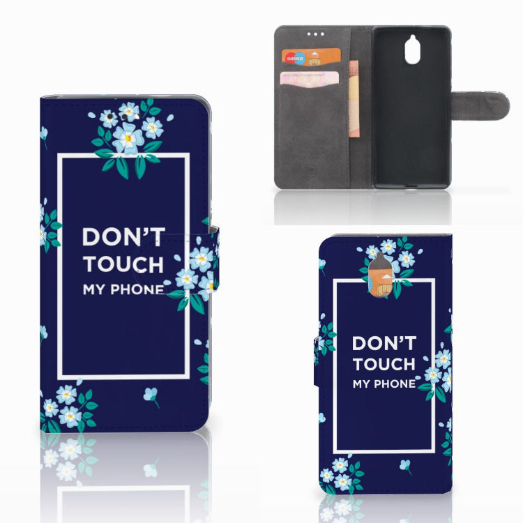 Nokia 3.1 (2018) Portemonnee Hoesje Flowers Blue DTMP
