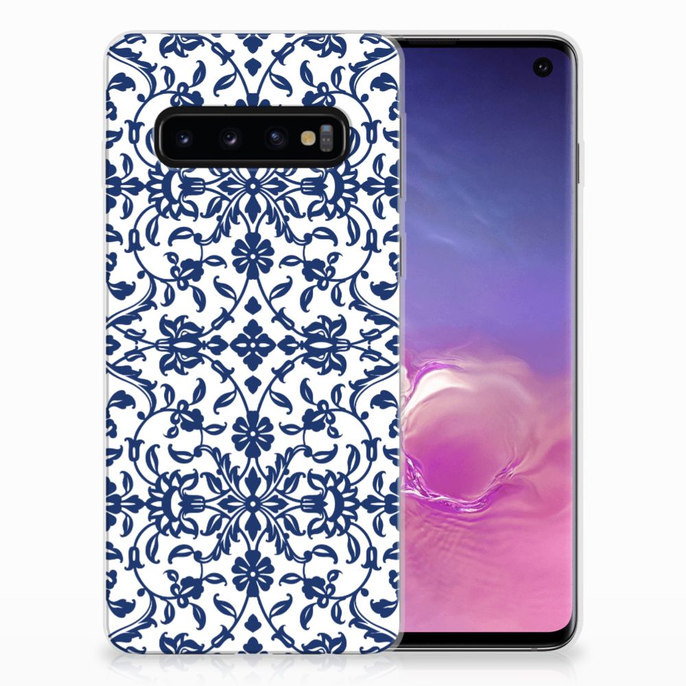 Samsung Galaxy S10 TPU Case Flower Blue