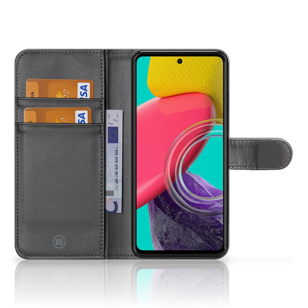 Samsung Galaxy M53 Telefoon Hoesje Geruit Rood met ruimte voor 3 pasjes en strak design.