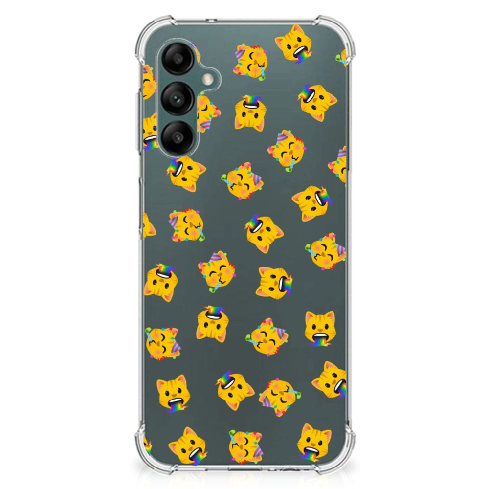 Doorzichtige Silicone Hoesje voor Samsung Galaxy A14 5G/4G Katten Emojis met kleurrijke kattendesign