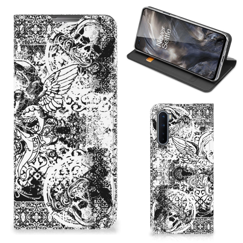 Mobiel BookCase OnePlus Nord Skulls Angel