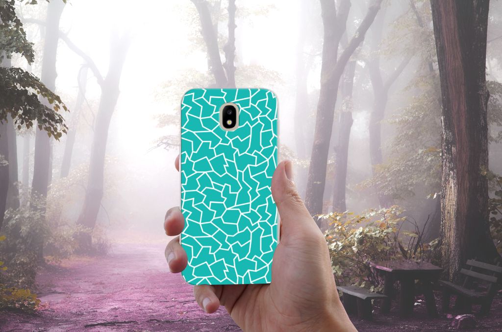Samsung Galaxy J5 2017 Hoesje maken Cracks Blue