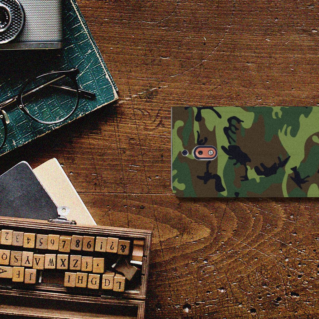 Nokia 2.1 2018 Hoesje met Magneet Army Dark