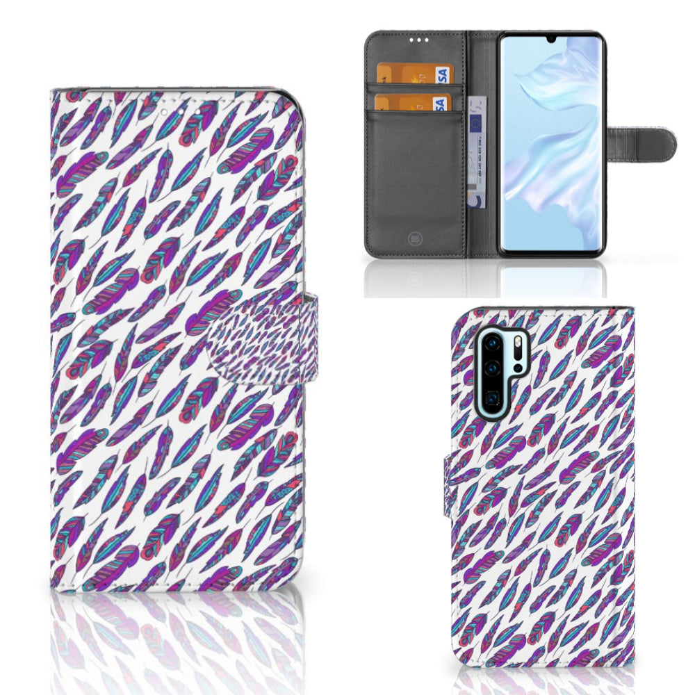 Huawei P30 Pro Telefoon Hoesje Feathers Color