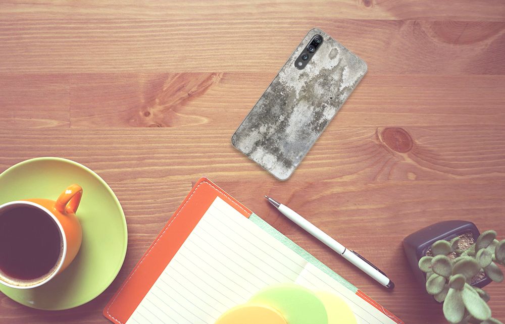 Huawei P20 Pro TPU Siliconen Hoesje Beton Print