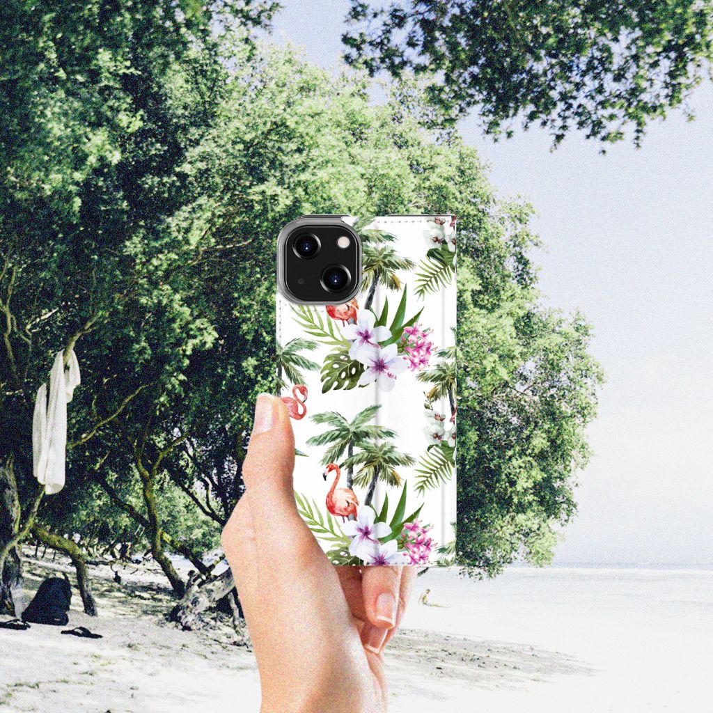 iPhone 14 Hoesje maken Flamingo Palms - B2C Telecom