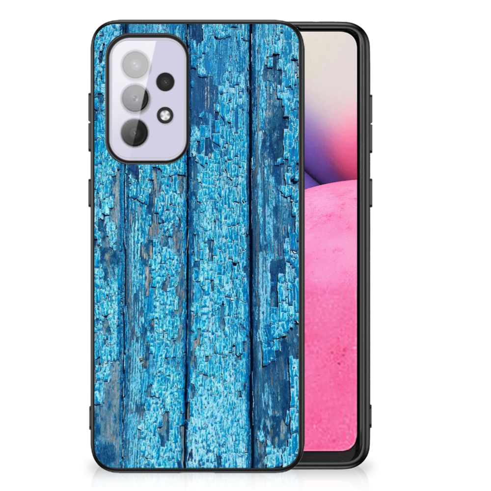 Samsung Galaxy A33 5G Houten Print Telefoonhoesje Wood Blue B2C Telecom