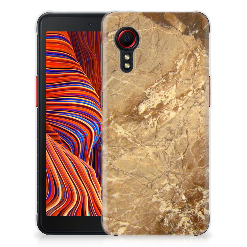 Samsung Galaxy Xcover 5 TPU Siliconen Hoesje Marmer Creme B2C Telecom