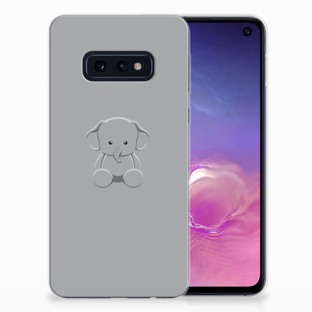 Samsung Galaxy S10e Telefoonhoesje met Naam Grijs Baby Olifant