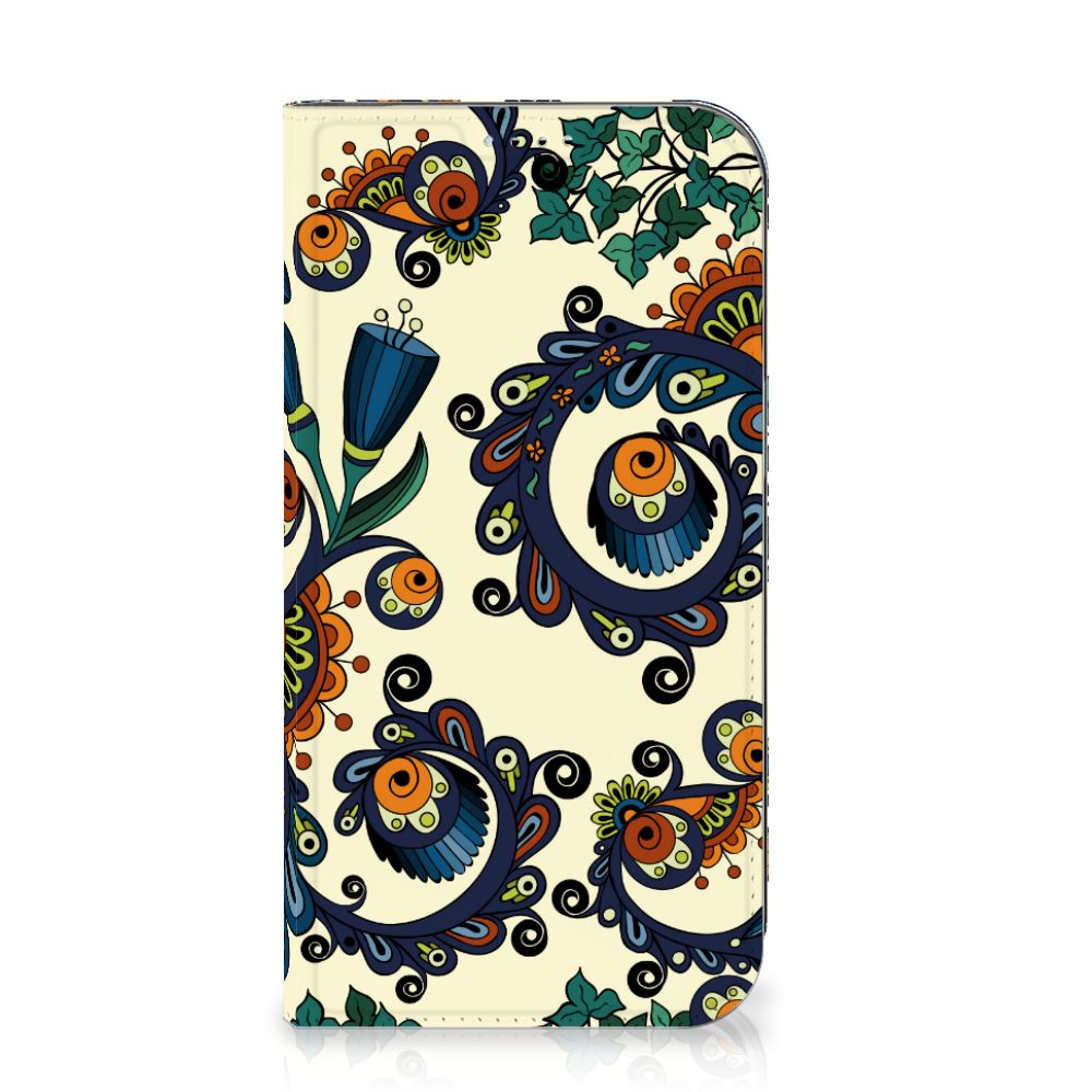 Telefoon Hoesje iPhone 15 Barok Flower met kleurrijke bloemen en ogen in barokke stijl đ¸