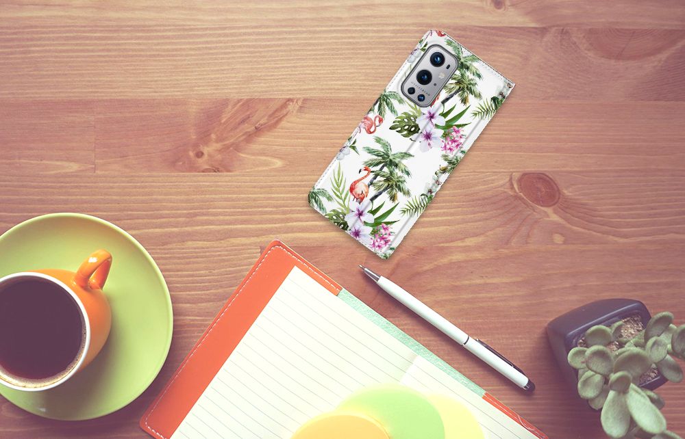 OnePlus 9 Pro Hoesje maken Flamingo Palms - B2C Telecom
