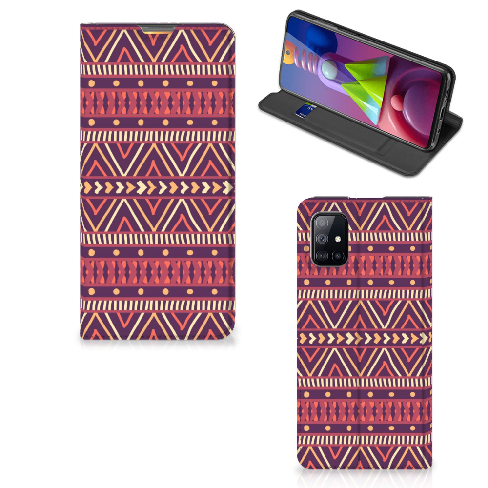 Samsung Galaxy M51 Hoesje met Magneet Aztec Paars - B2C Telecom