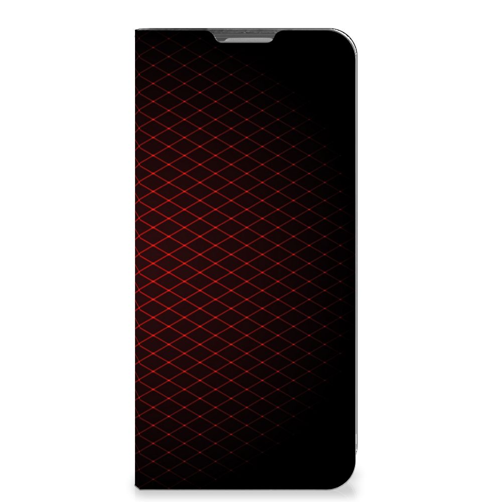 OPPO Reno8 Lite Hoesje met Magneet Geruit Rood - B2C Telecom