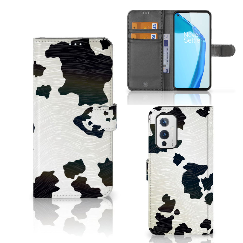 OnePlus 9 Telefoonhoesje met Pasjes Koeienvlekken
