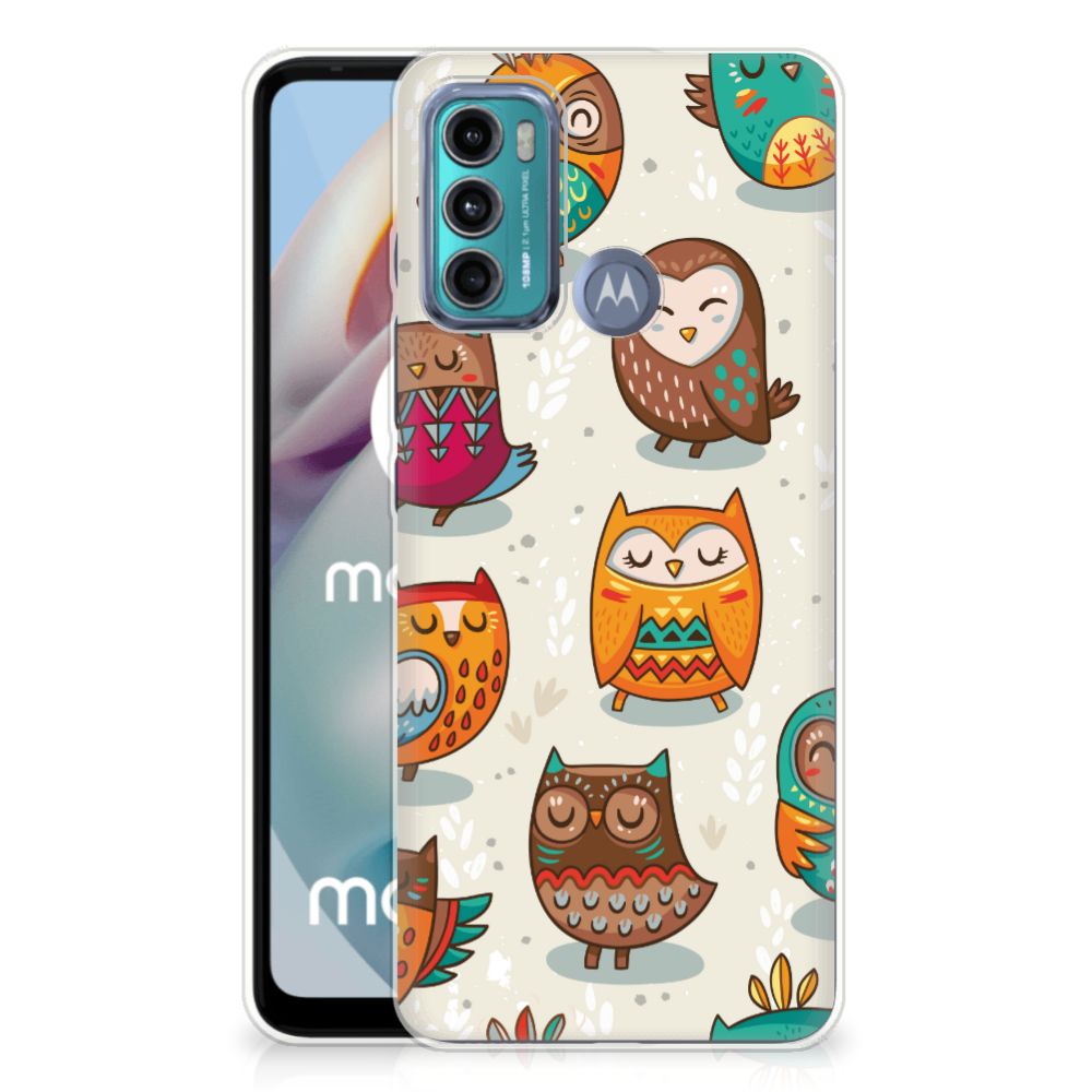 Motorola Moto G60 TPU Hoesje Vrolijke Uilen B2C Telecom