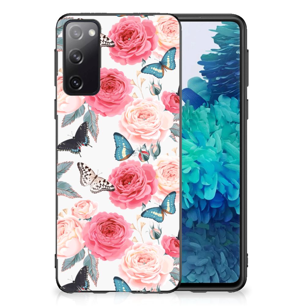 Samsung Galaxy S20 Skin Case Butterfly Roses