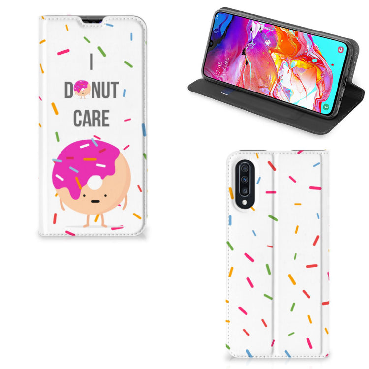 Samsung Galaxy A70 Flip Style Cover Donut Roze