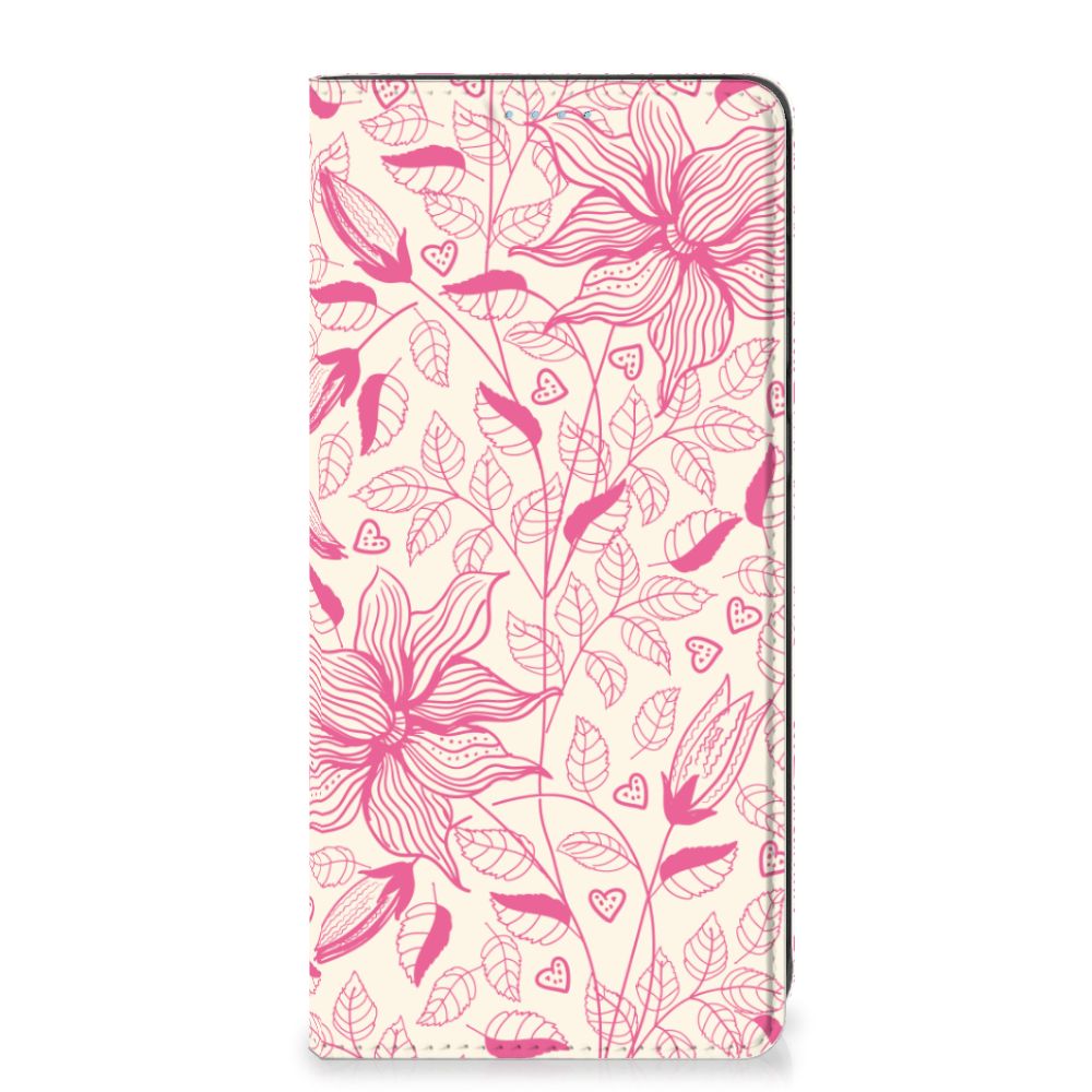 Samsung Galaxy A21s Smart Cover Pink Flowers