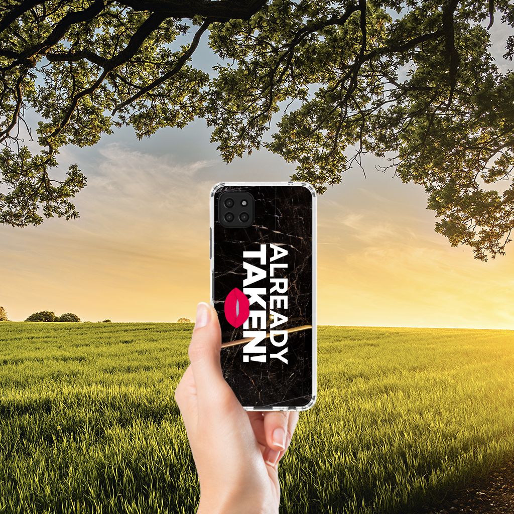 Samsung Galaxy A22 5G Telefoonhoesje met tekst Already Taken Black B2C Telecom
