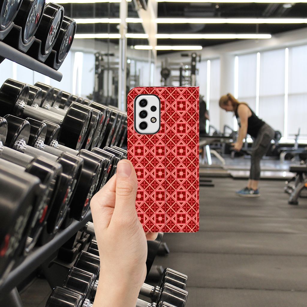 Samsung Galaxy A23 Hoesje met Magneet Batik Rood - B2C Telecom