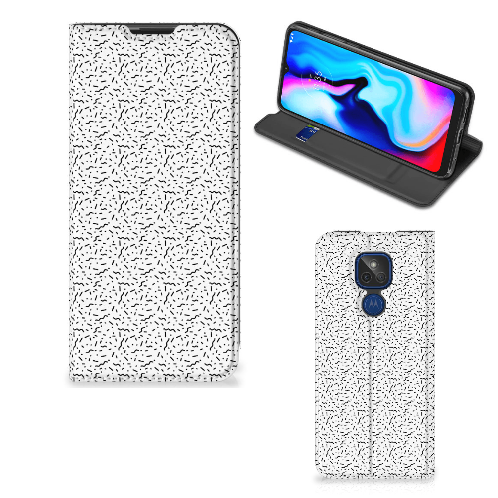 Motorola Moto G9 Play Hoesje met Magneet Stripes Dots - B2C Telecom