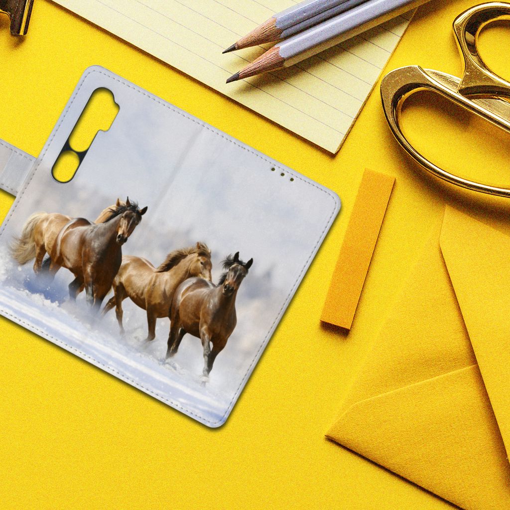 Xiaomi Mi Note 10 Pro Telefoonhoesje met Pasjes Paarden