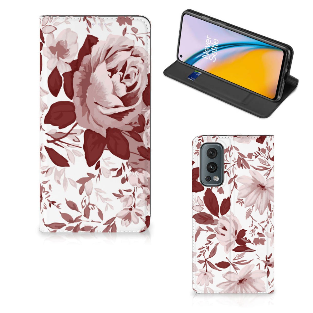 Bookcase OnePlus Nord 2 5G Watercolor Flowers