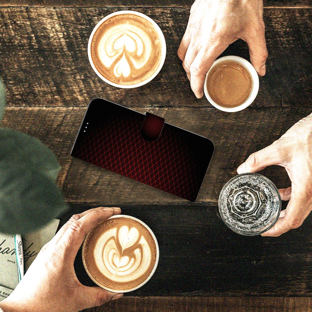 Motorola Moto G9 Power Telefoon Hoesje Geruit Rood
