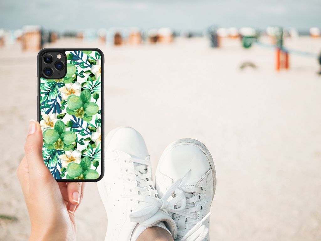 Apple iPhone 11 Pro Max Skin Case Orchidee Groen B2C Telecom