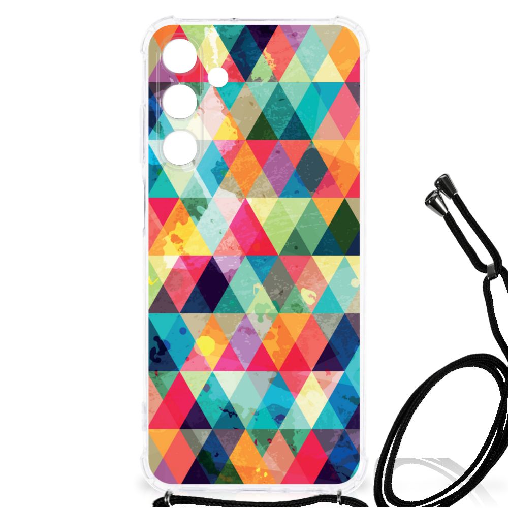 Samsung Galaxy A25 Doorzichtige Silicone Hoesje Geruit