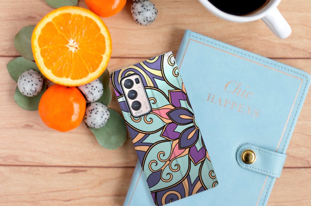 OPPO Find X3 Neo Smart Cover Purple Flower - B2C Telecom