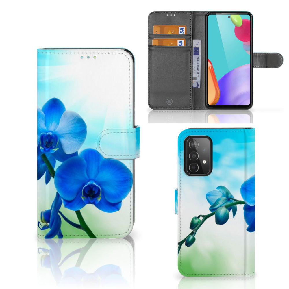 Samsung Galaxy A52 Hoesje Orchidee Blauw - Cadeau voor je Moeder