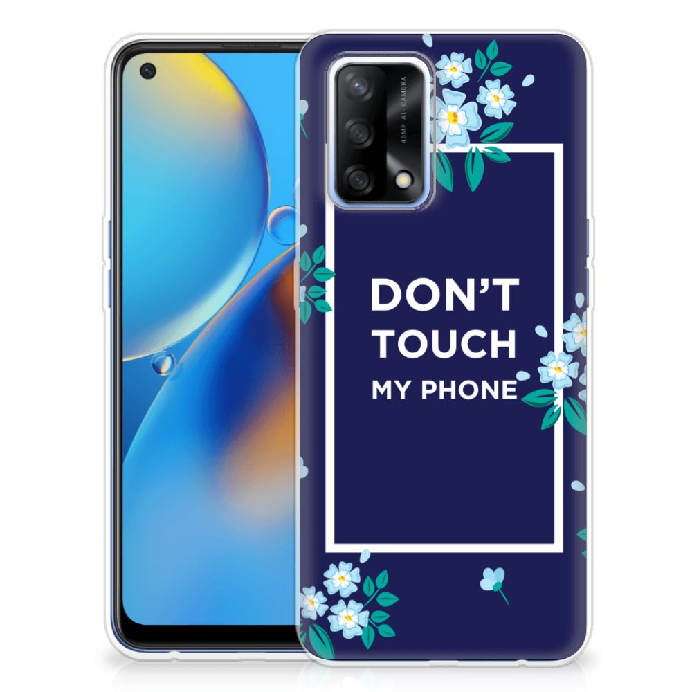 OPPO A74 4G Silicone-hoesje Flowers Blue DTMP B2C Telecom