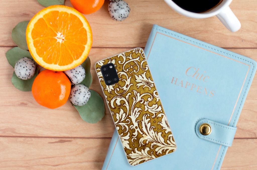 Siliconen Hoesje Samsung Galaxy A31 Barok Goud B2C Telecom