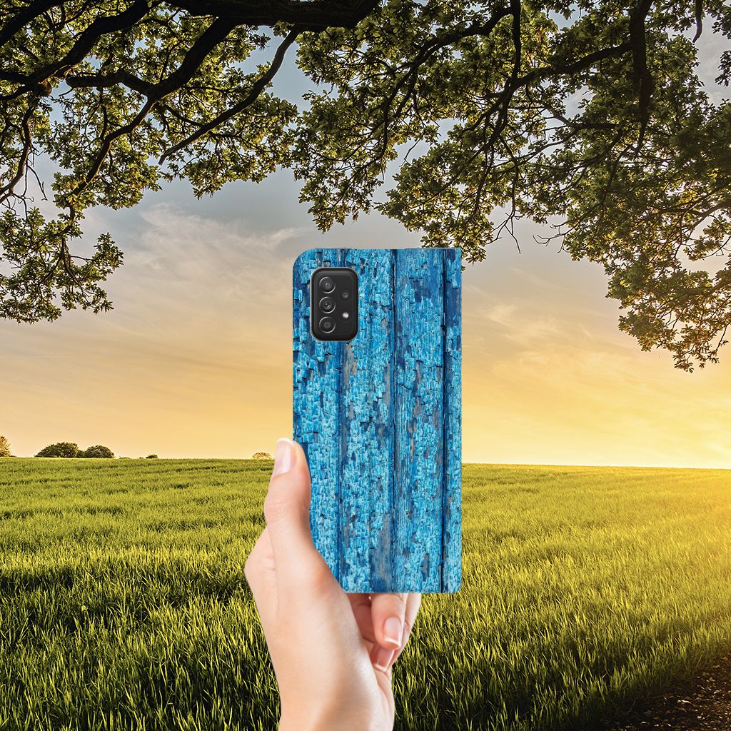 Samsung Galaxy A03s Book Wallet Case Wood Blue - B2C Telecom