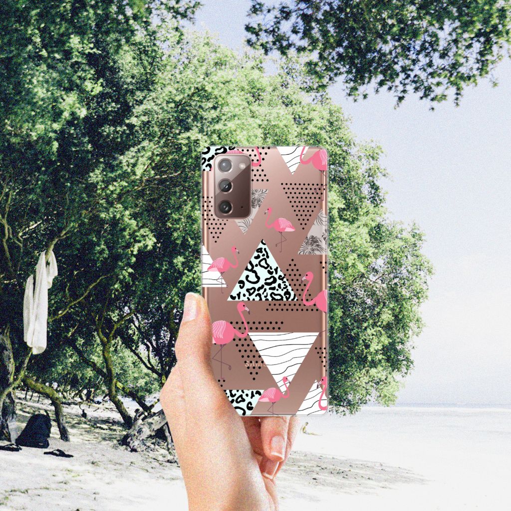Samsung Note 20 TPU Hoesje Flamingo Triangle B2C Telecom