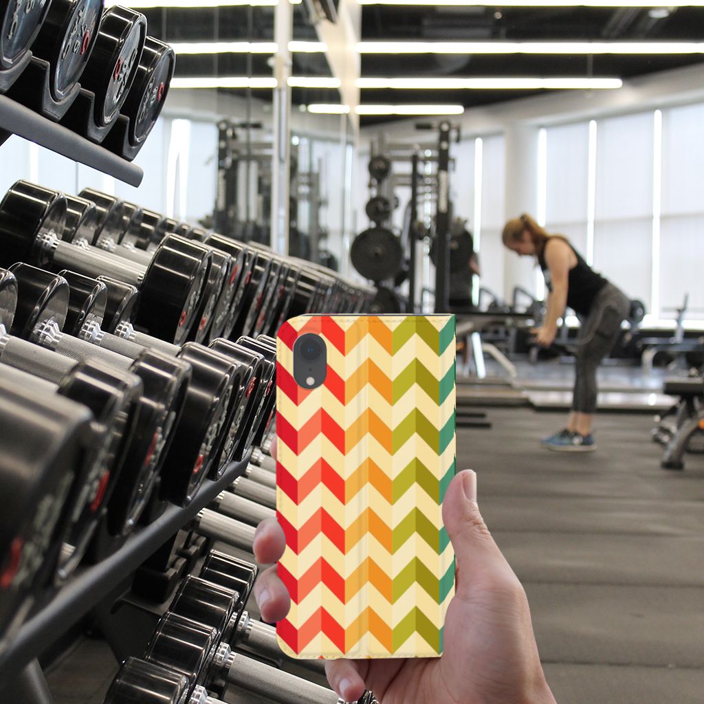 Apple iPhone Xr Hoesje met Magneet Zigzag Multi Color