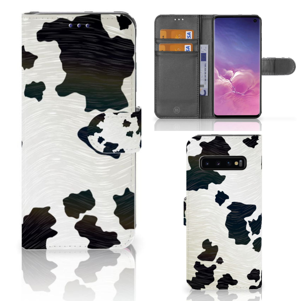 Samsung Galaxy S10 Telefoonhoesje met Pasjes Koeienvlekken
