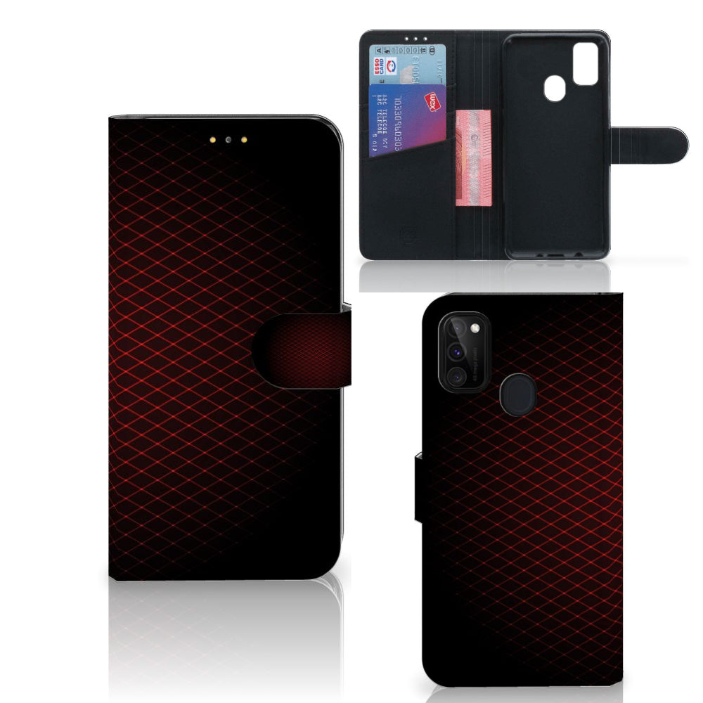 Samsung Galaxy M21 | M30s Telefoon Hoesje Geruit Rood