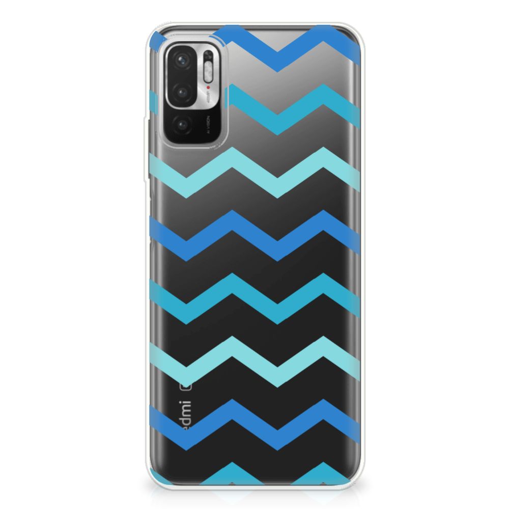 Xiaomi Redmi Note 10/10T 5G | Poco M3 Pro TPU bumper Zigzag Blauw