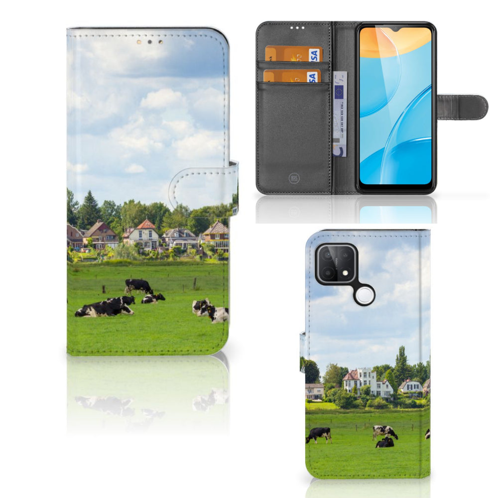 OPPO A15 Telefoonhoesje met Pasjes Koeien